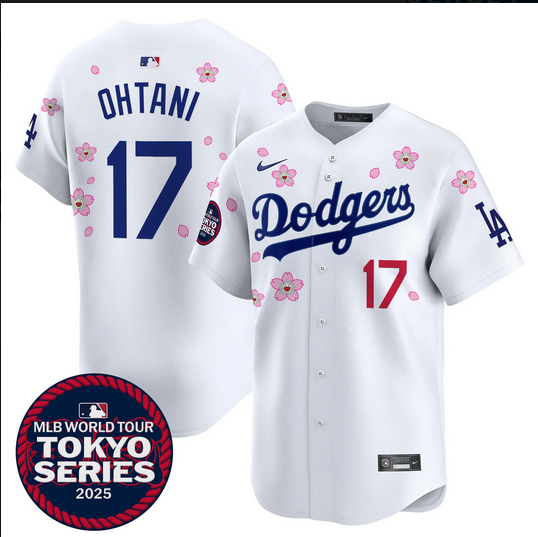 Men Los Angeles Dodgers #17 Ohtani Tokyo Series 2025 white Limited Stitched Jersey style 2->los angeles dodgers->MLB Jersey